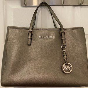 Michael Kors Gray Metallic Purse